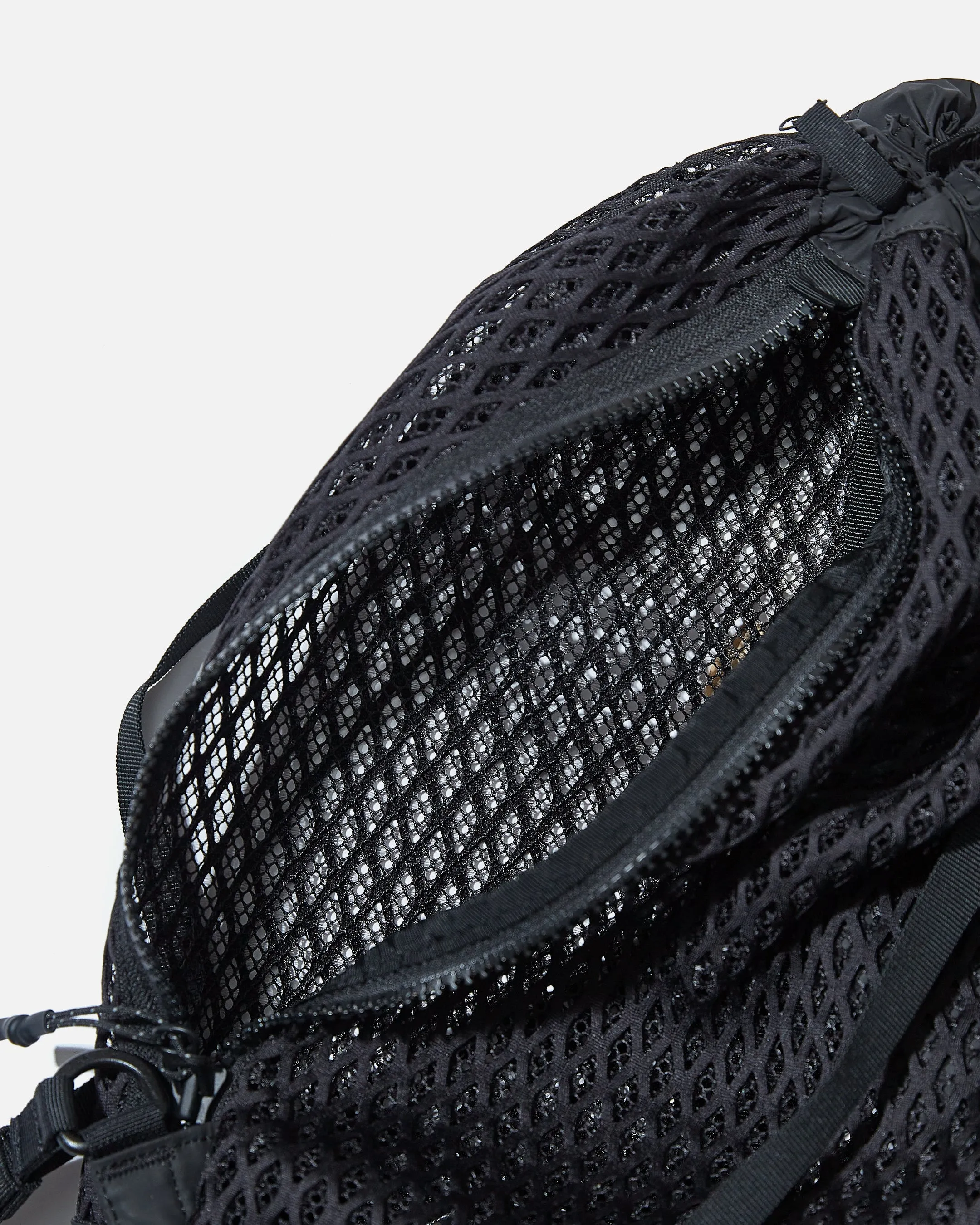 Double Face Mesh Shoulder Bag - Black