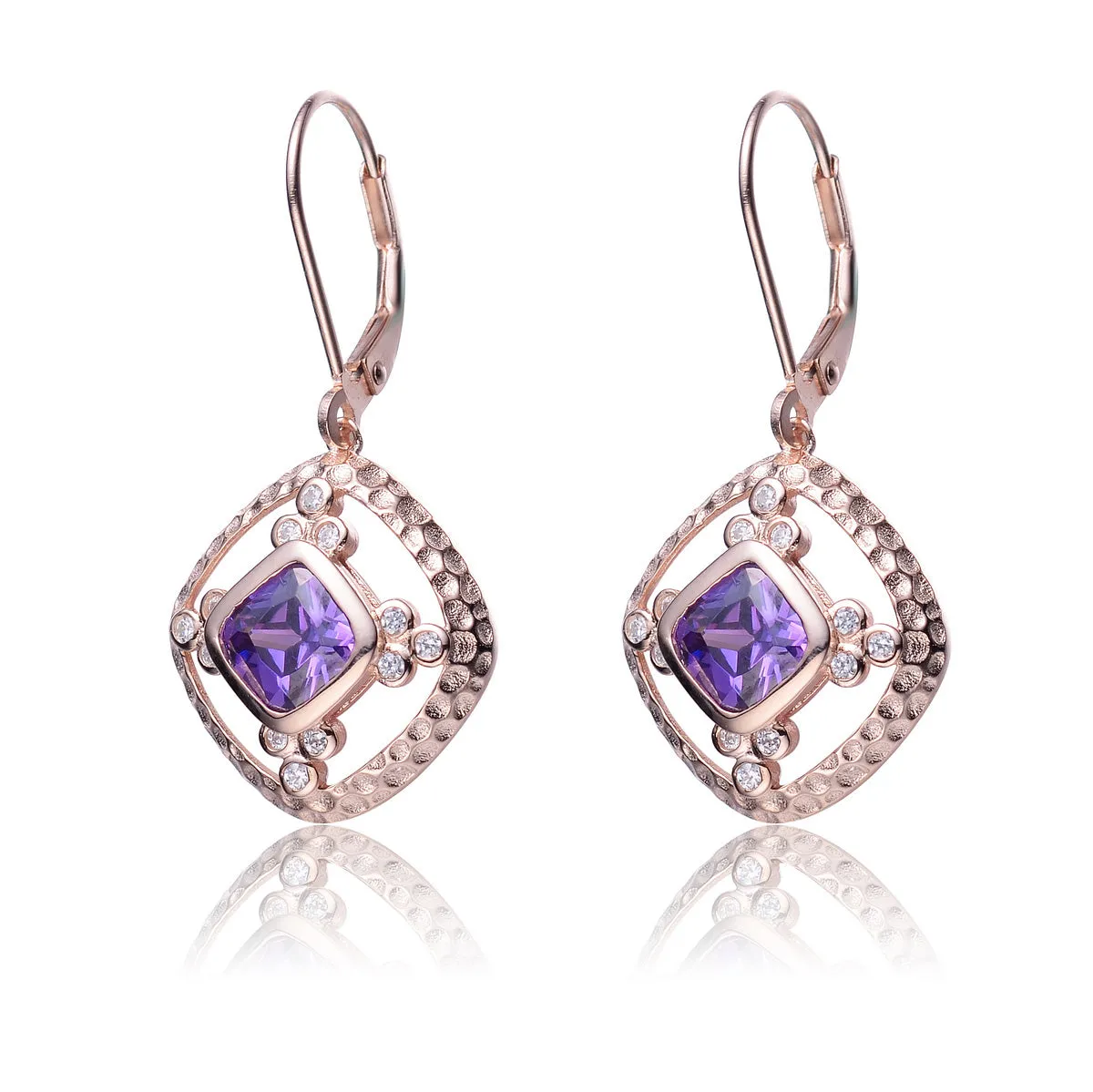 Eloise Cubic Zirconia Square Drop Earrings