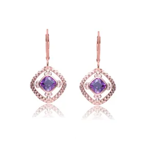 Eloise Cubic Zirconia Square Drop Earrings