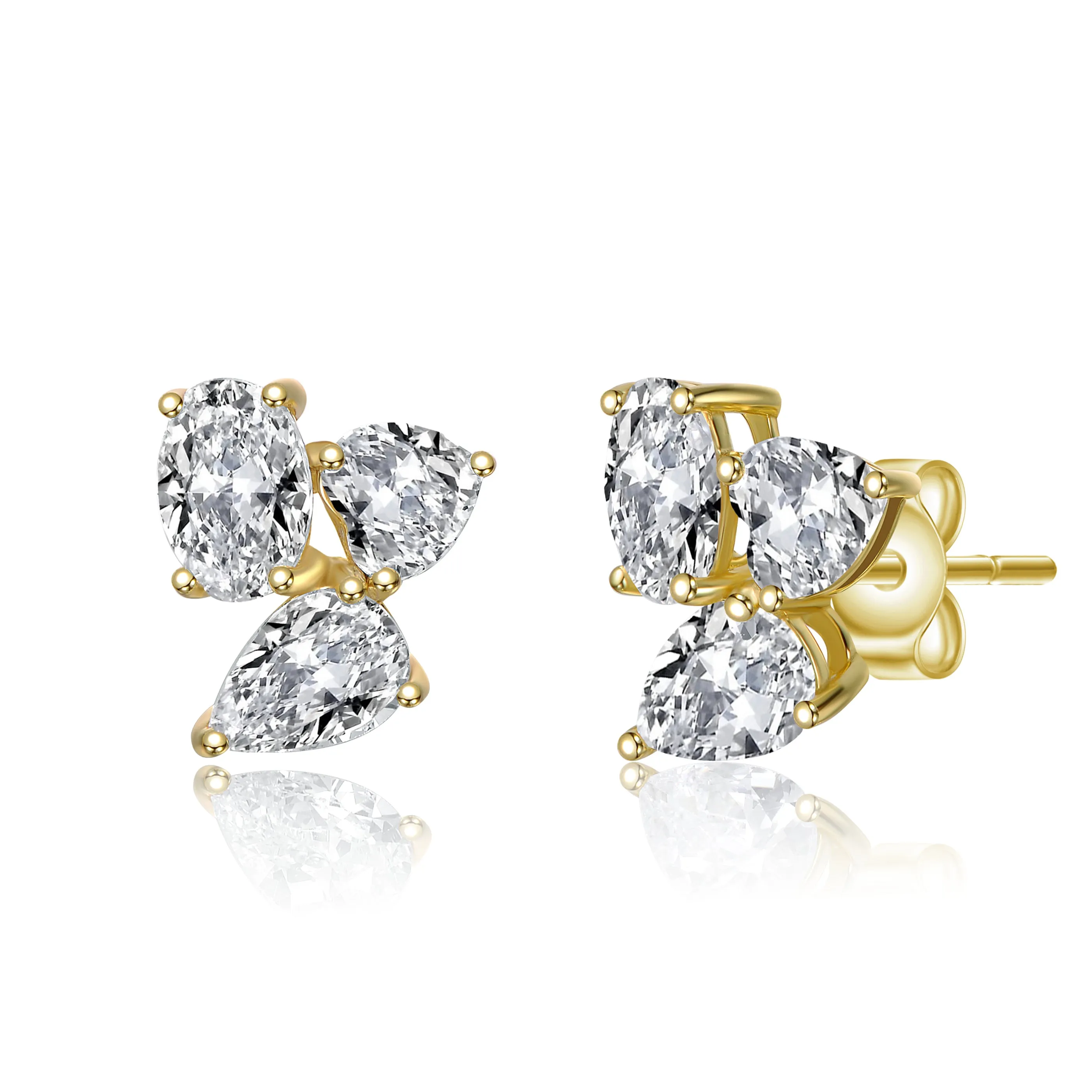 Eloise Triple Cluster Stud Earrings