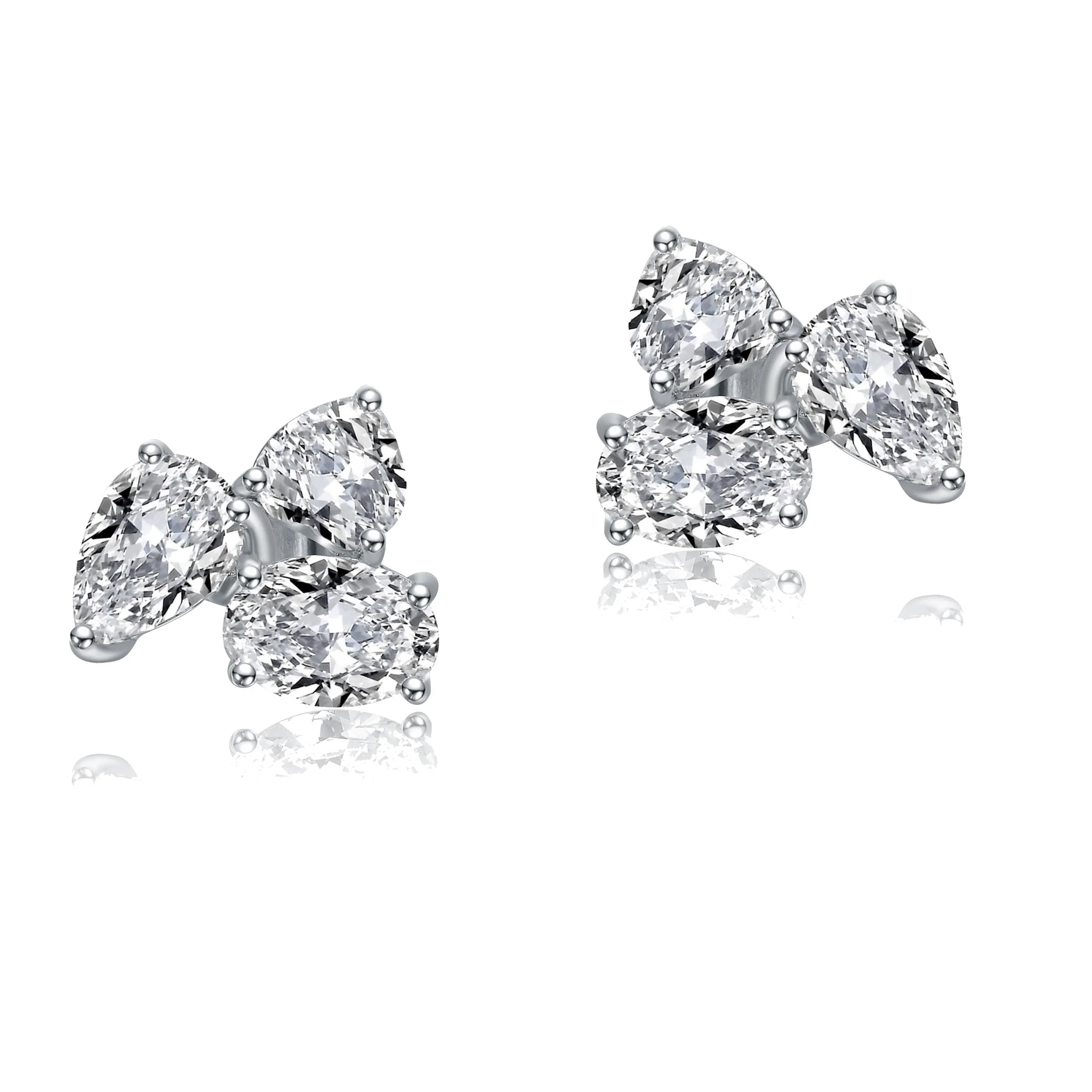 Eloise Triple Cluster Stud Earrings