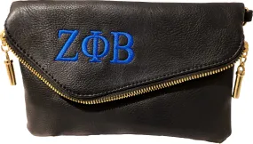 Embroidered Zeta Phi Beta Small Side Envelope Clutch