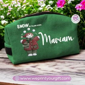 Fabric Boxy Pouch Makeup bag-Christmas Designs