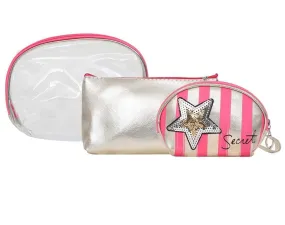 FabSeasons DarkPink 3 in one toiletry-makeup bag-pouch