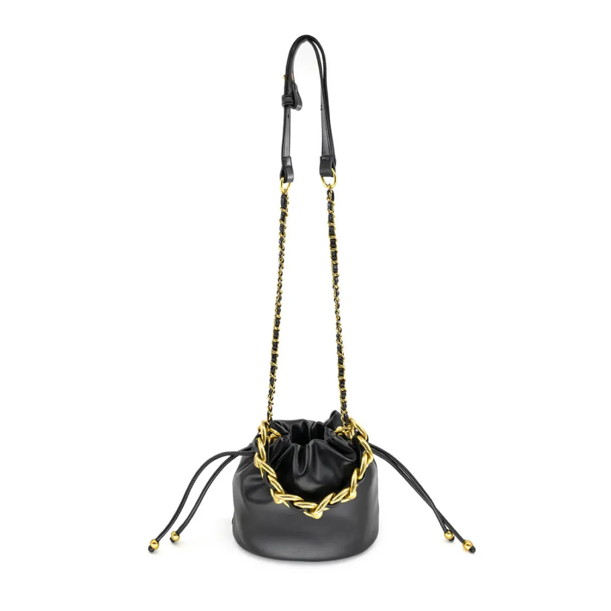 Faux Leather Mini Bucket Bag