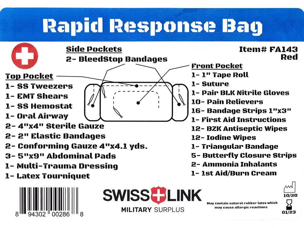 First Aid Rapid Response Kit - Red