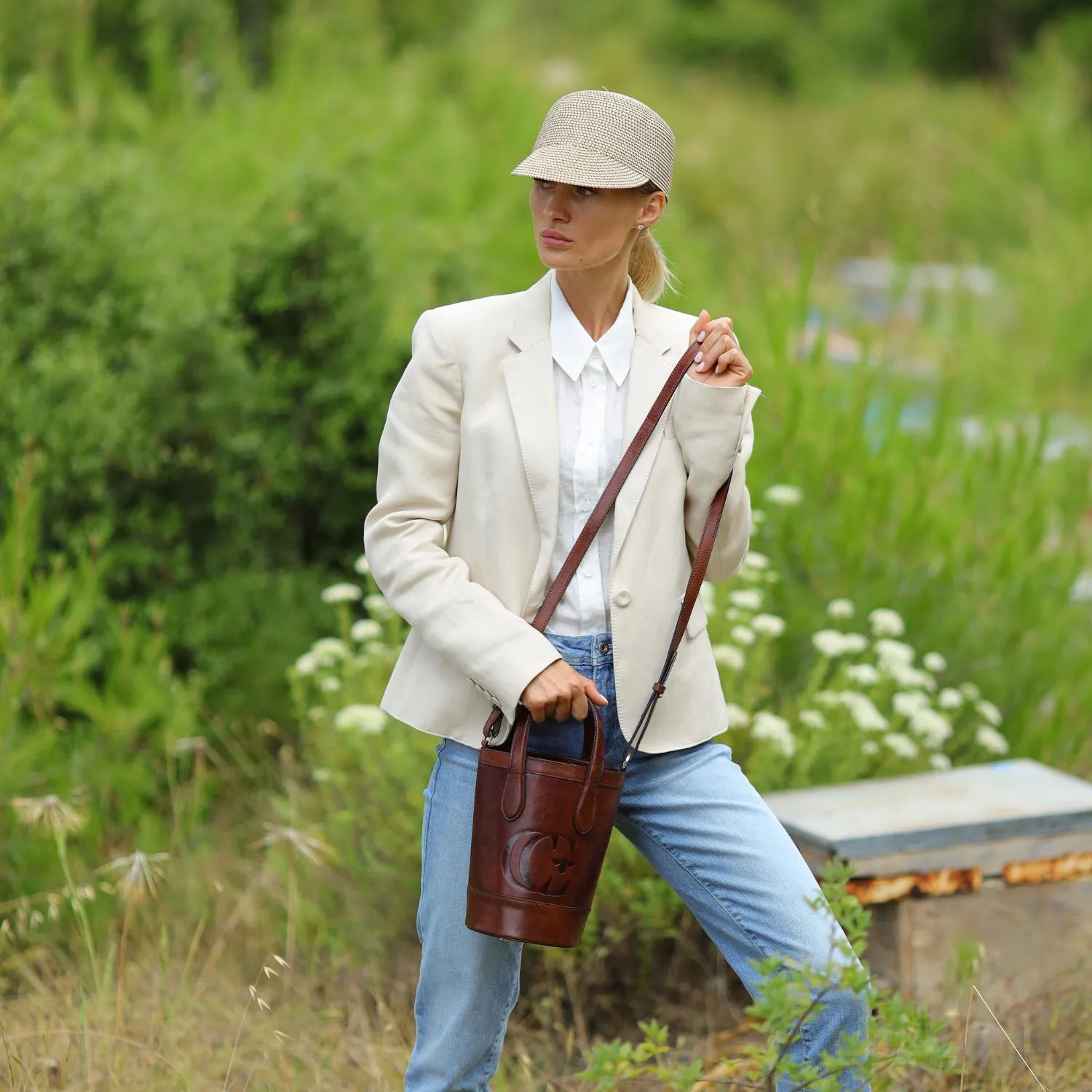 Forever Alice Bucket Bag - Cognac Hand Finished Luxury Leather