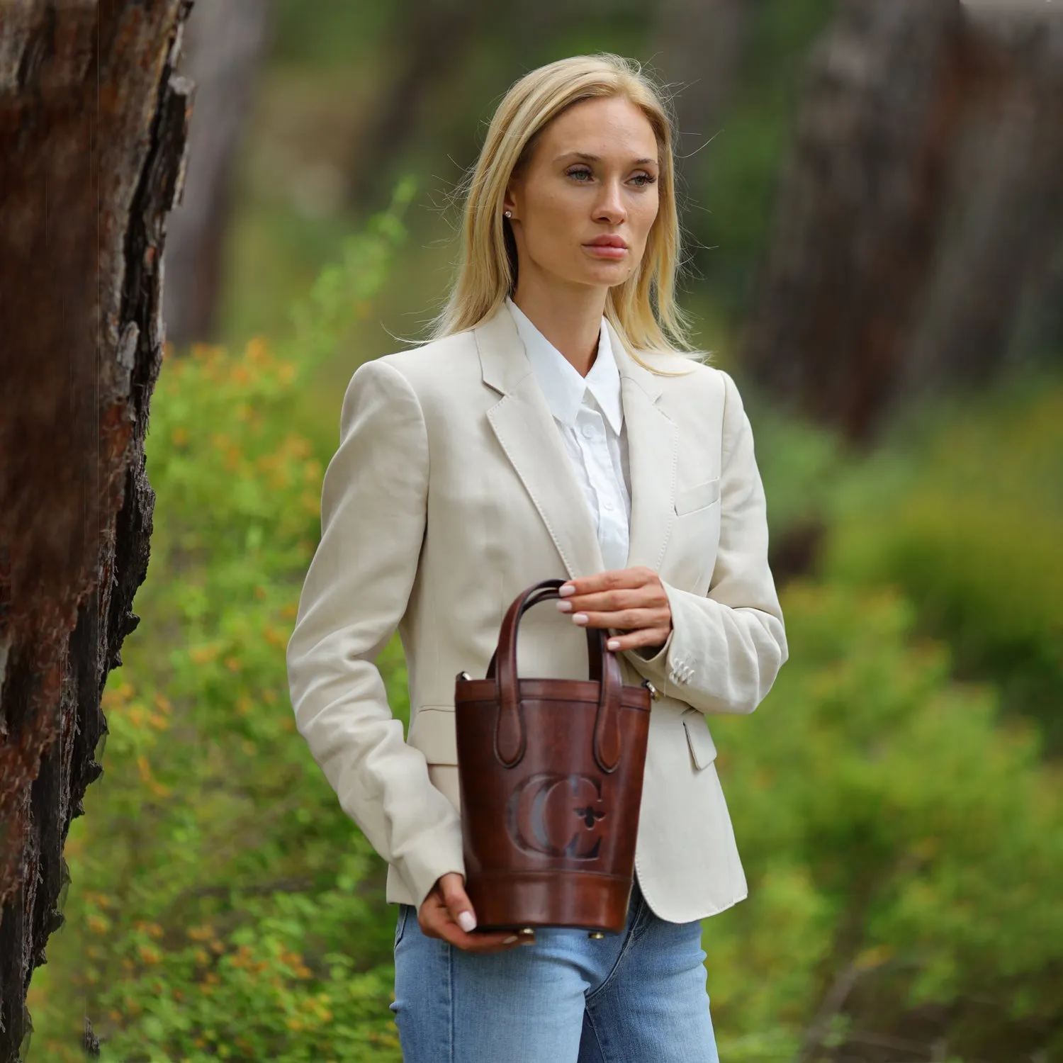 Forever Alice Bucket Bag - Cognac Hand Finished Luxury Leather