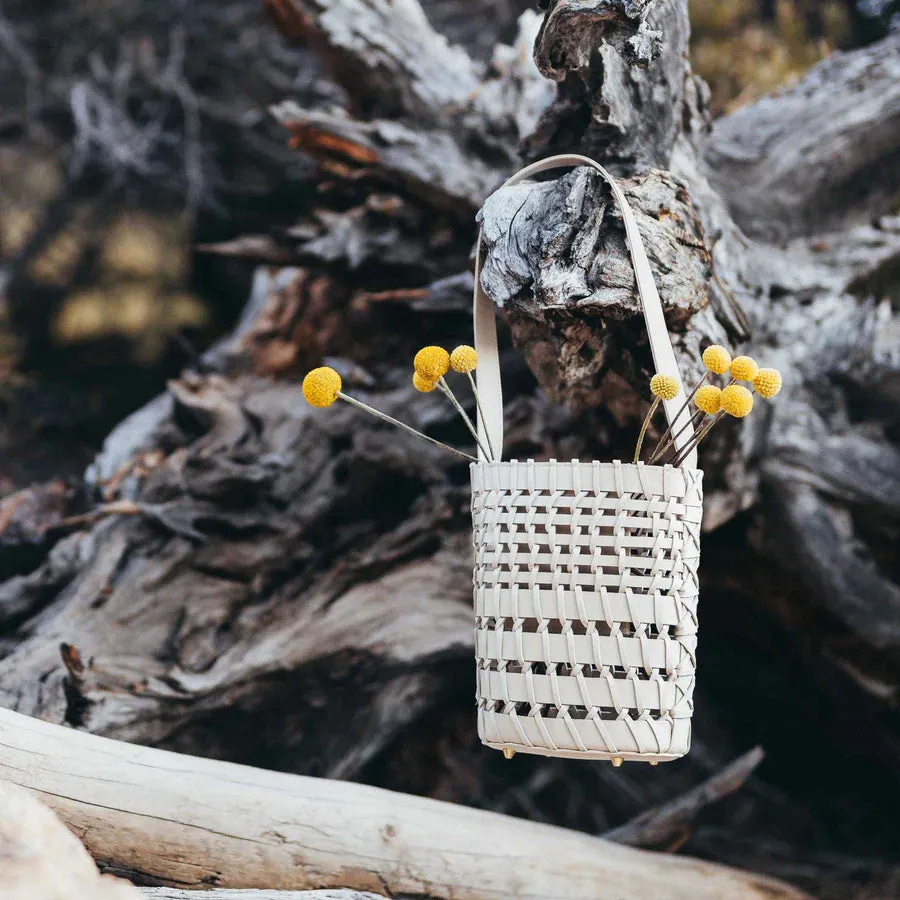 Freya Matrix Bucket Bag in Ivory