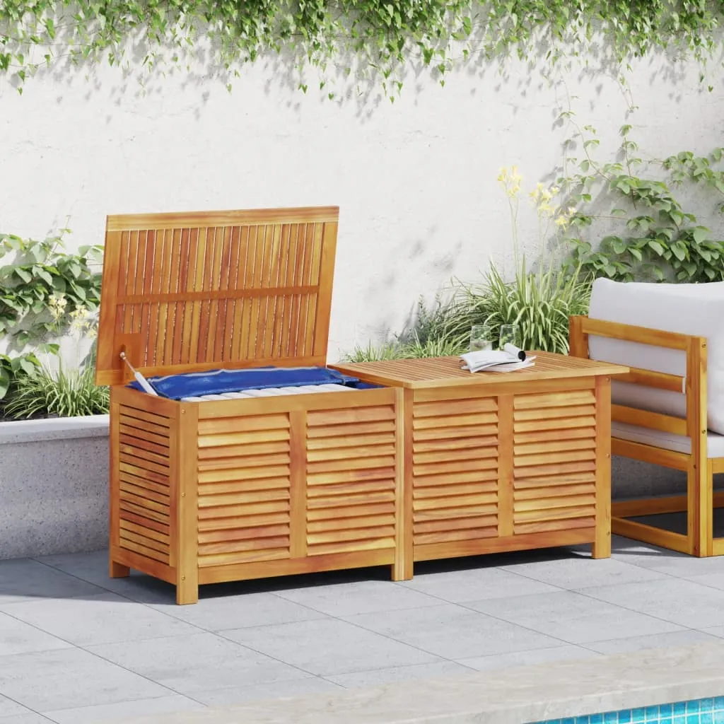 Garden Storage Box with Louver 150x50x56 cm Solid Wood Acacia