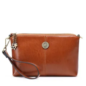 Genuine Leather Women's Clutch Messenger Bag