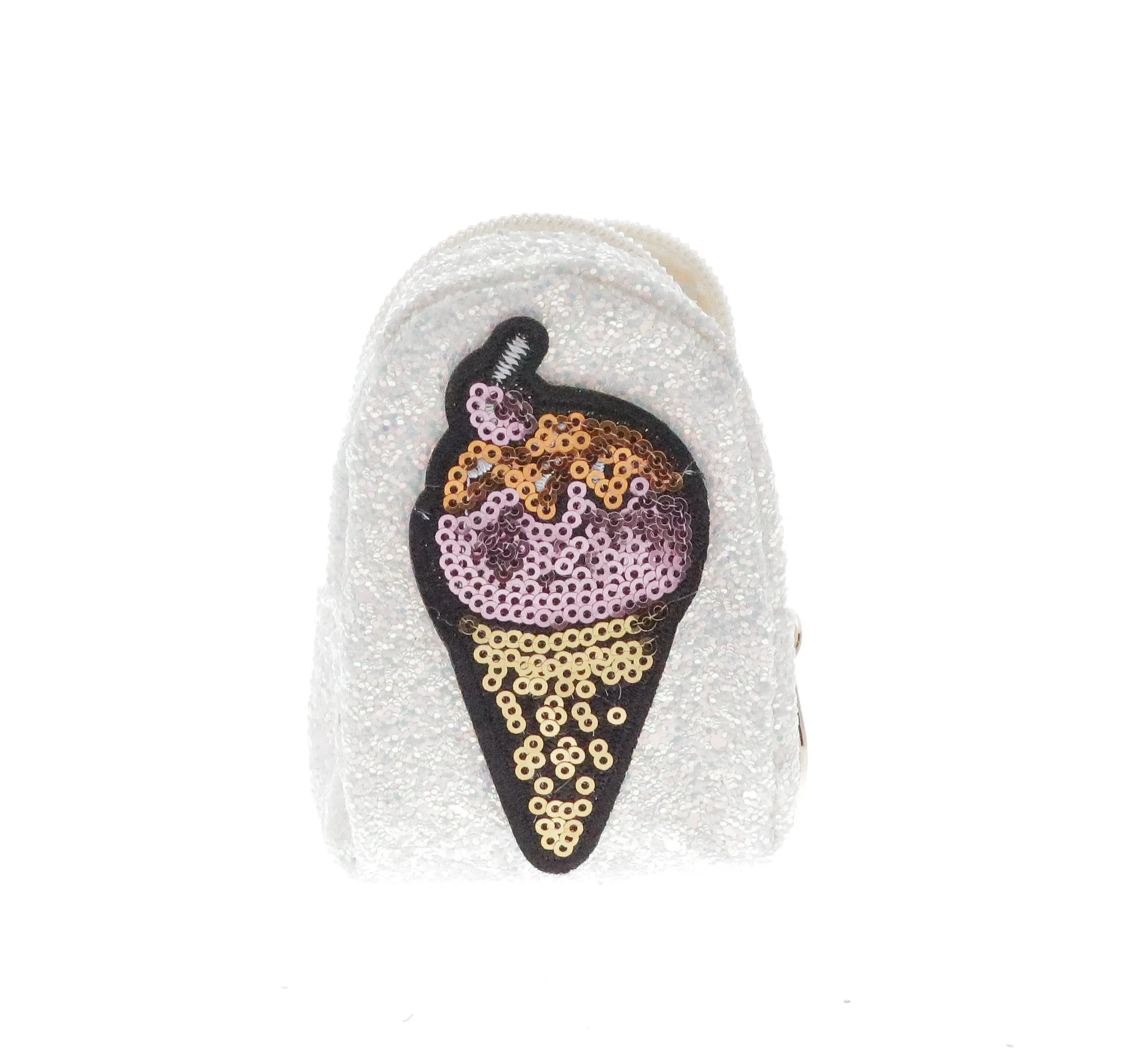 Glittered Ice Cream Coin Bag Key Chain