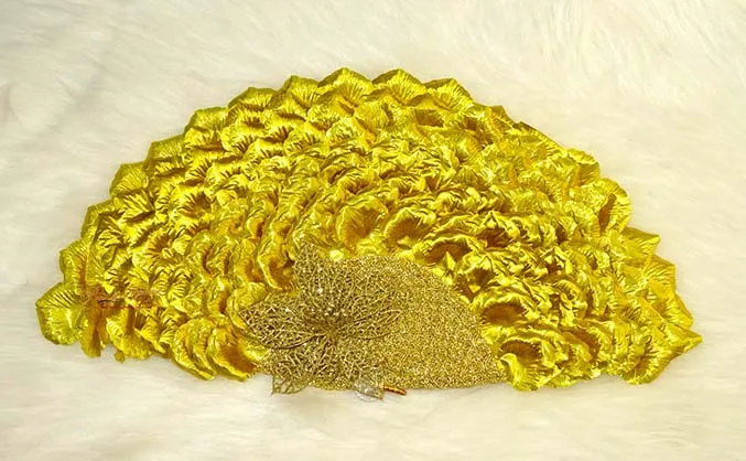 Gold Petal Hand fan wedding African Traditional engagement hand fan custom made