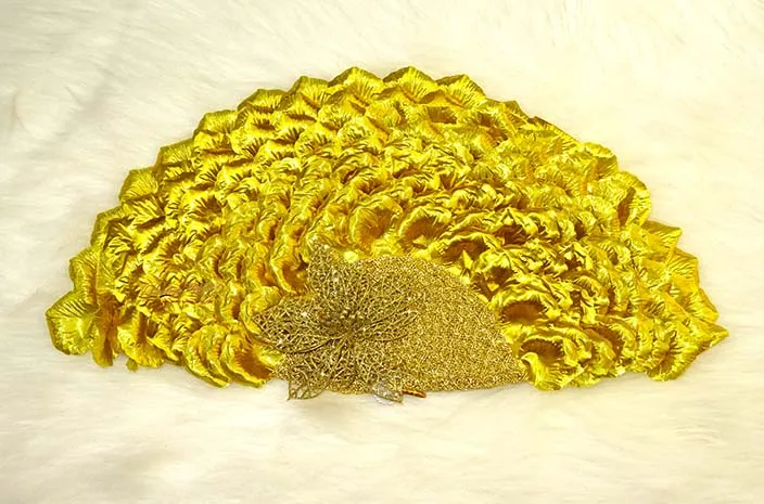 Gold Petal Hand fan wedding African Traditional engagement hand fan custom made