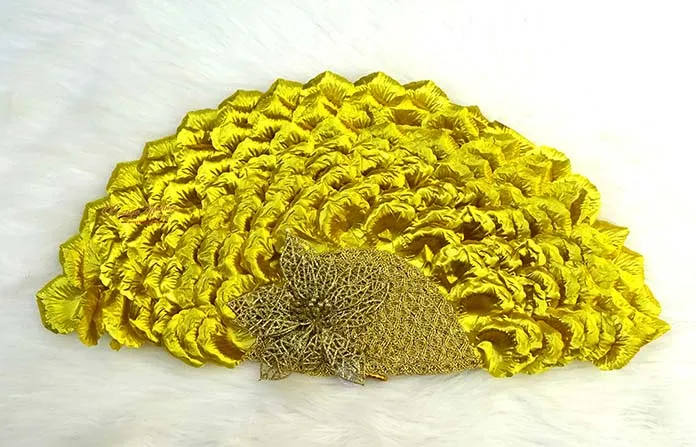 Gold Petal Hand fan wedding African Traditional engagement hand fan custom made