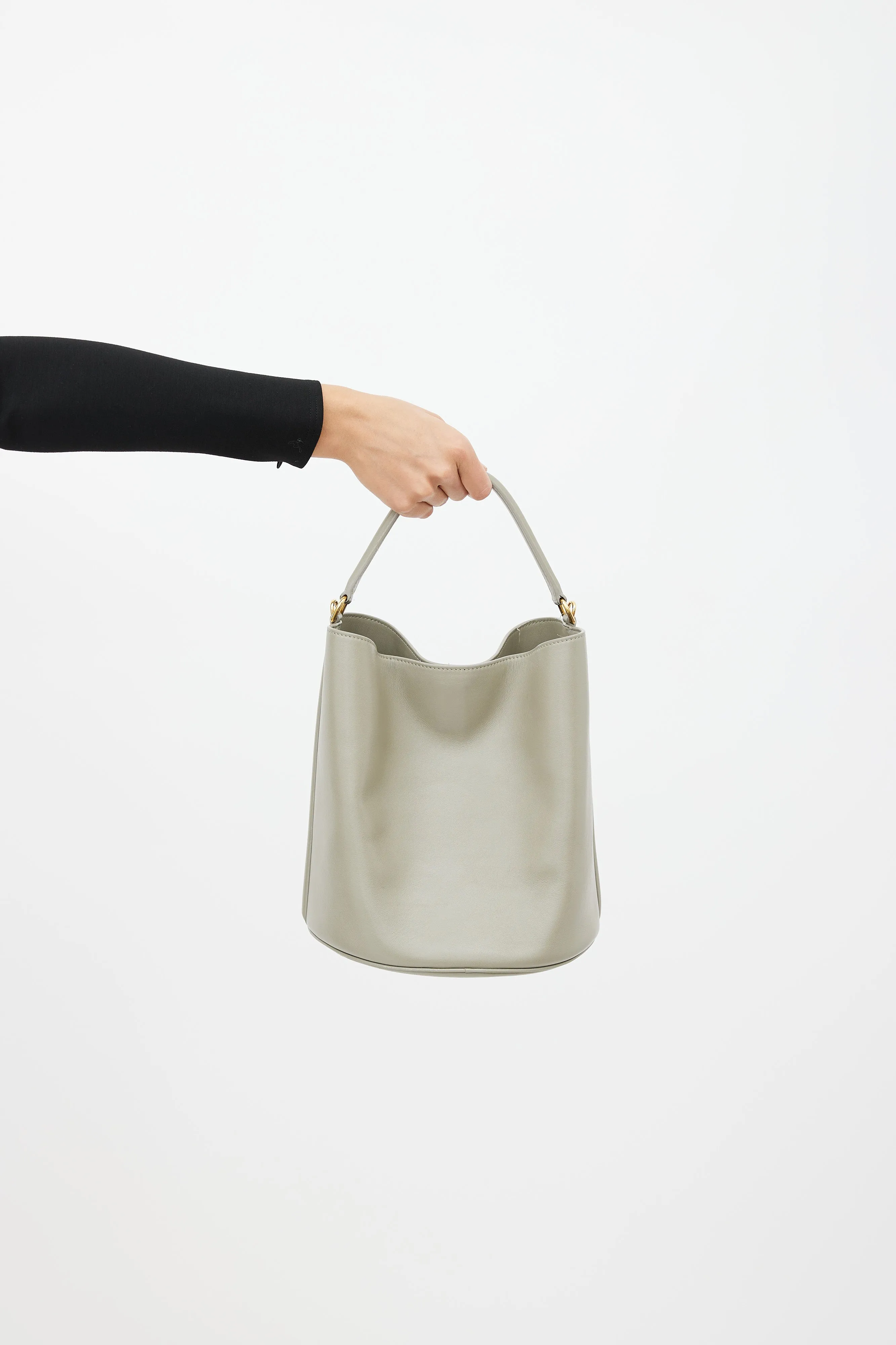 Green Bucket 16 Leather Bag