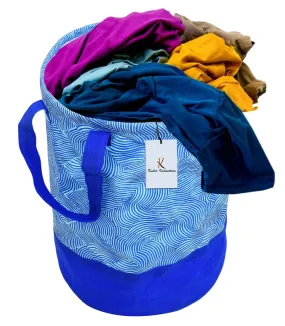 Heart Home Laheriya Printed Waterproof Canvas Laundry Bag,Toy Storage,Laundry Basket Organizer 45 L (Blue) (CTHH015744)