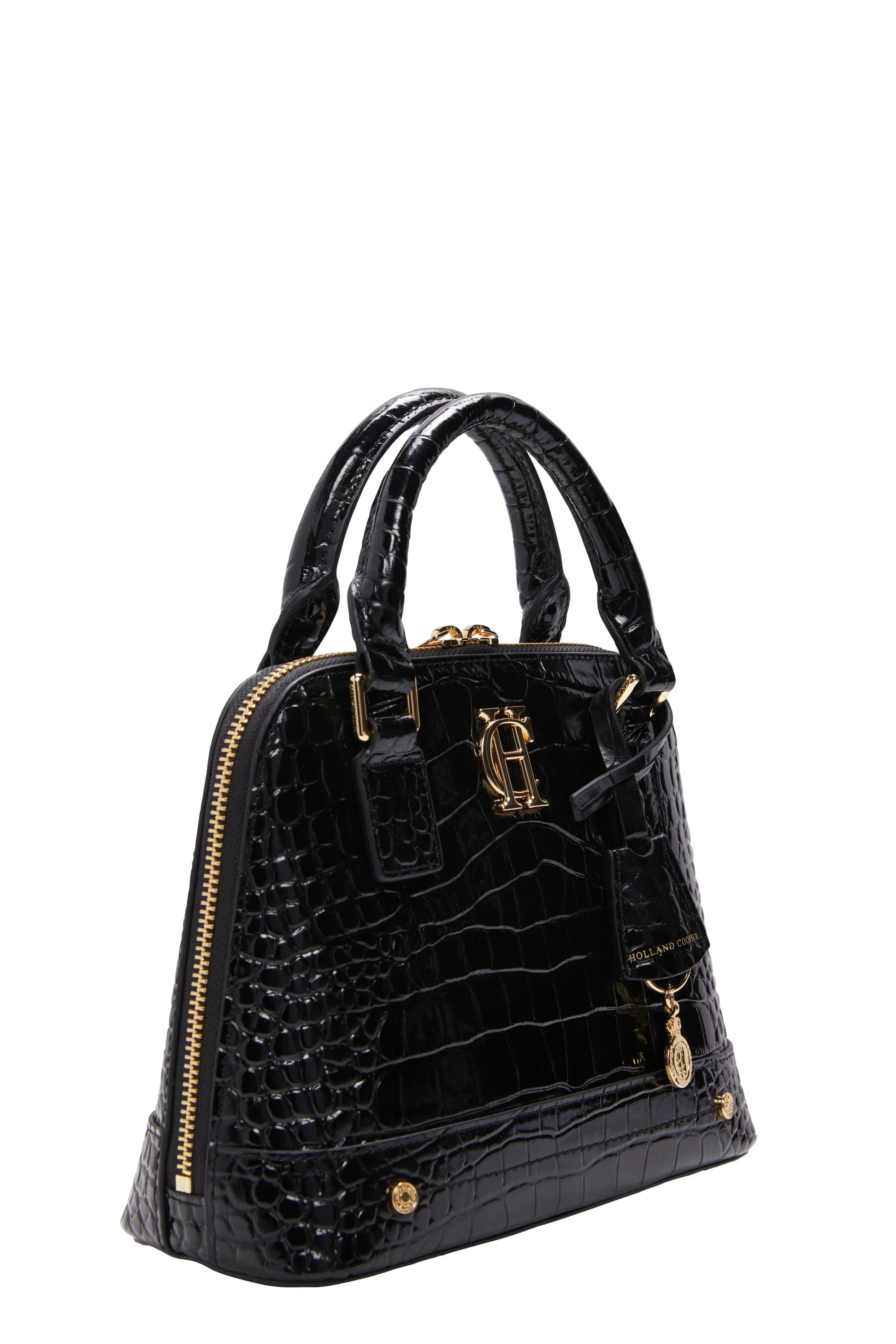 Holland Cooper Grovesnor Tote Bag in Black Croc