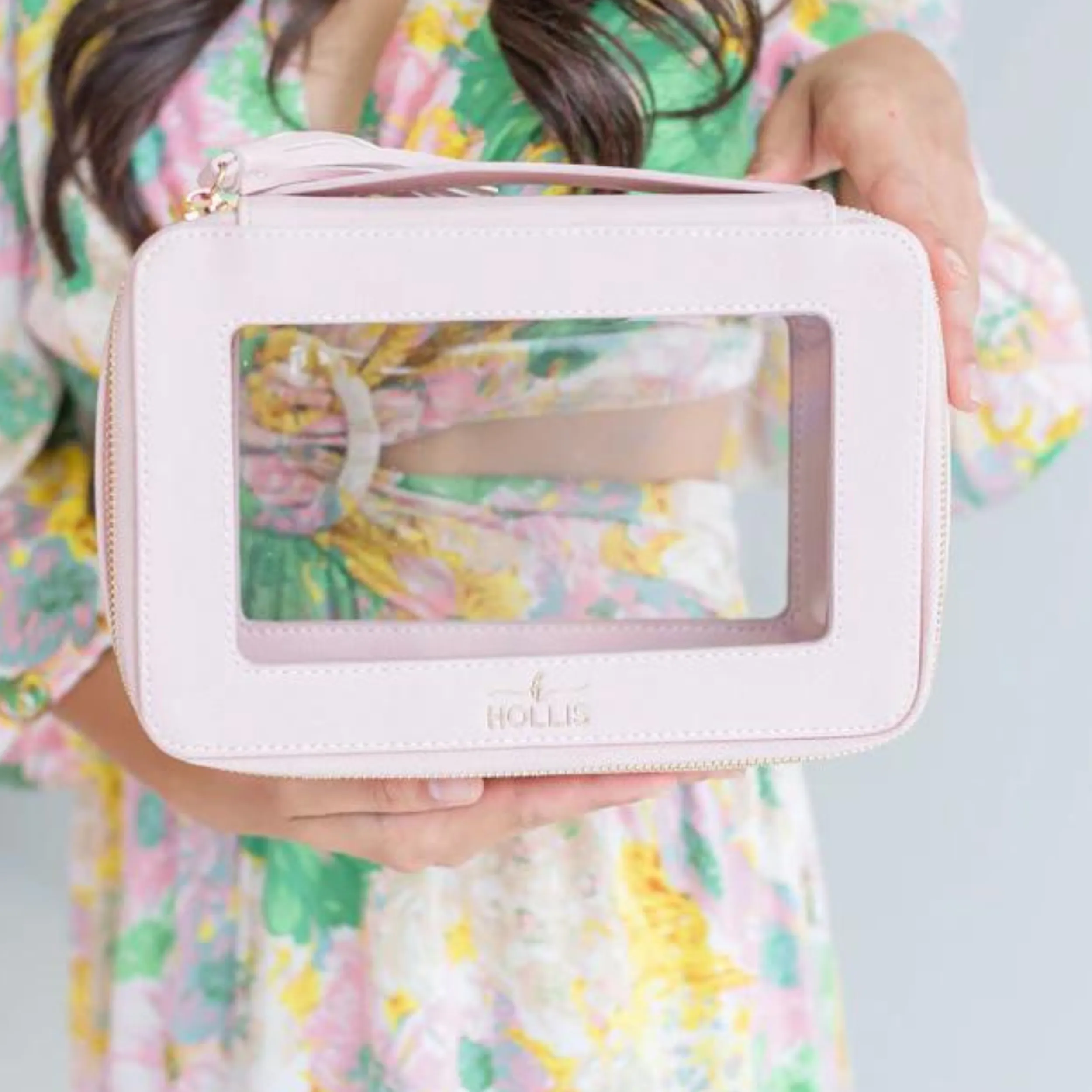 Hollis | Clear Toiletry Bag in Blush