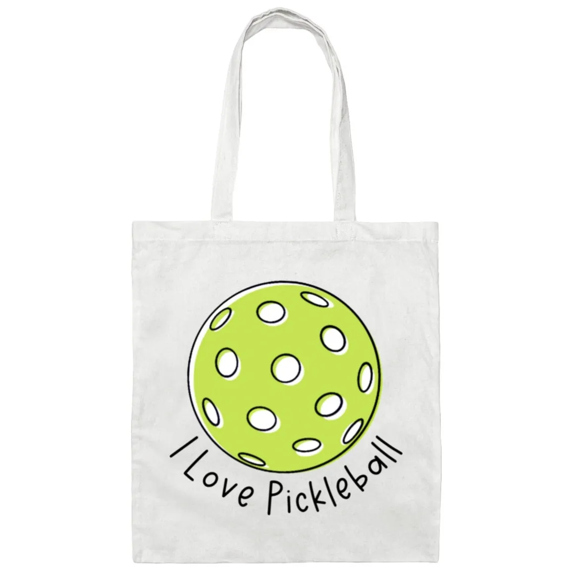 I Love Pickleball Canvas Tote Bag