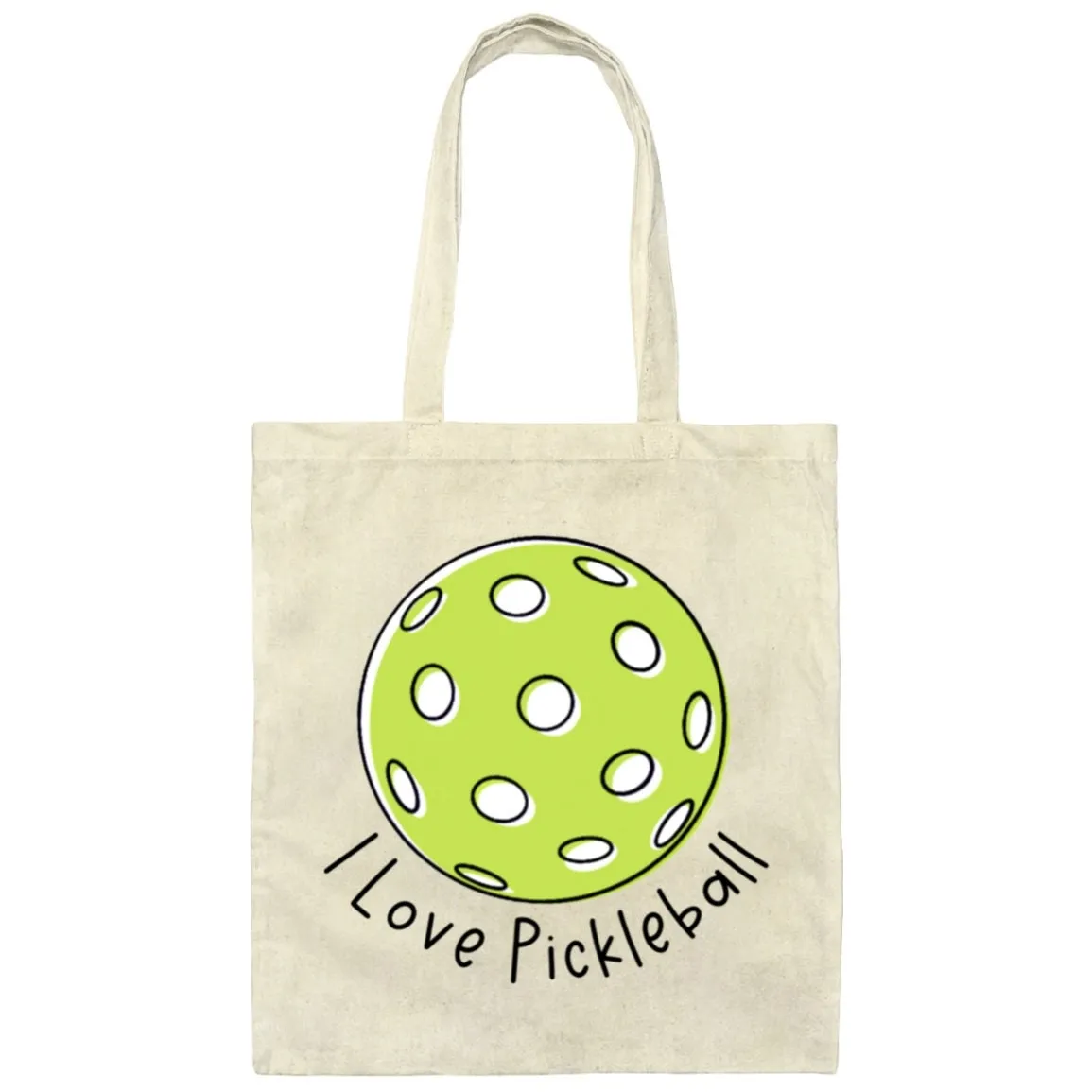 I Love Pickleball Canvas Tote Bag