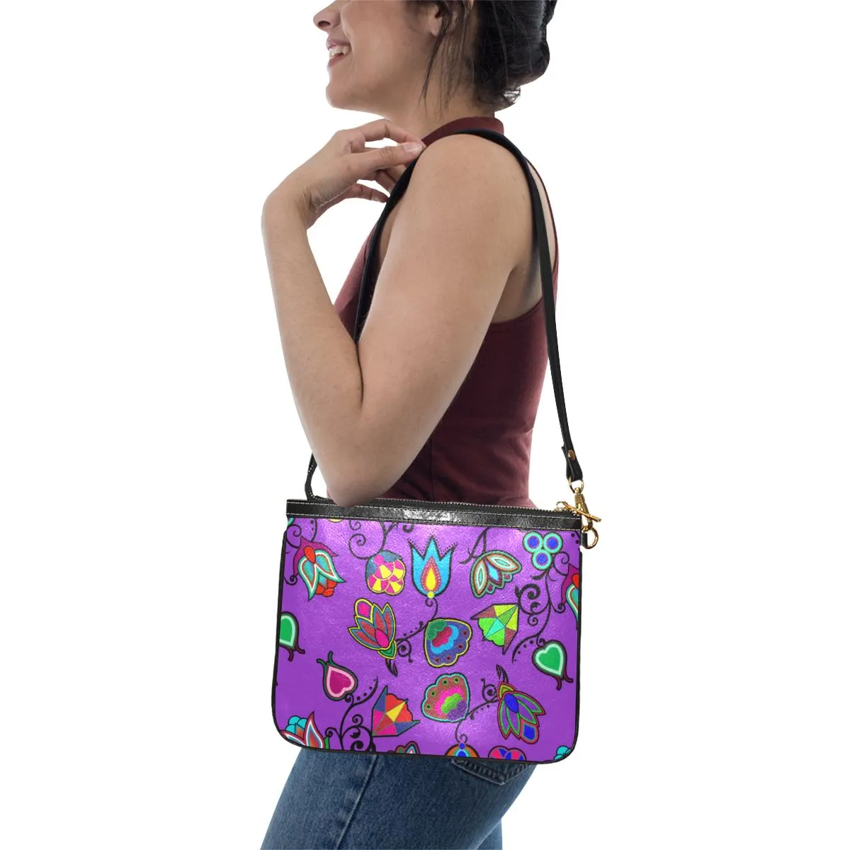 Indigenous Paisley Dark Orchid Small Shoulder Bag