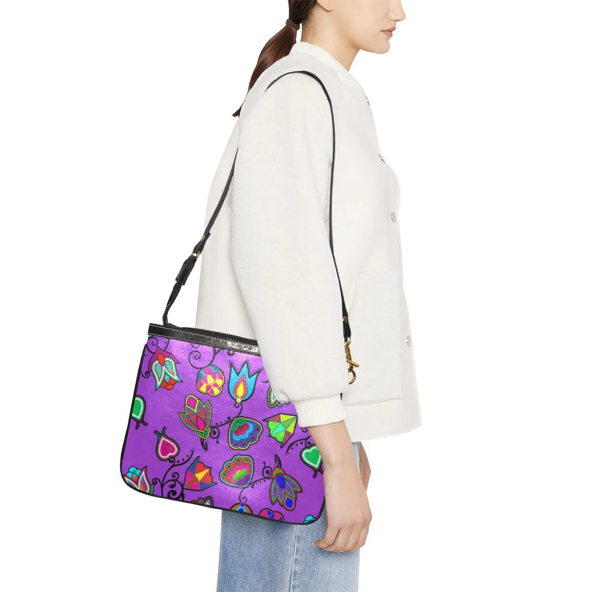 Indigenous Paisley Dark Orchid Small Shoulder Bag