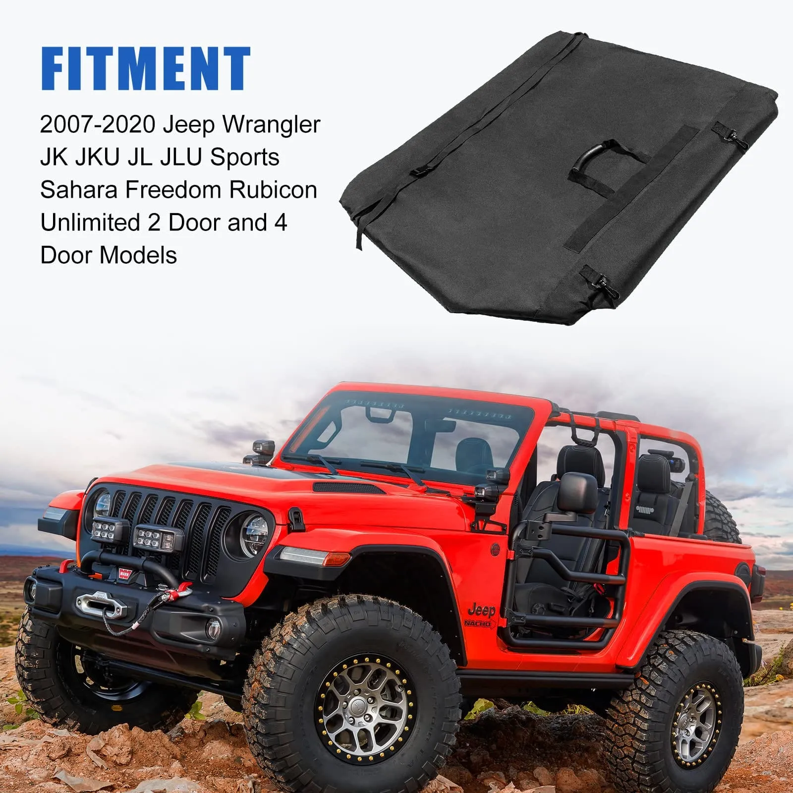 Jeep Freedom Panels Hard Top Storage Bag with Carry Handle for JK JKU JL JLU JT