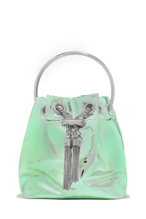 Jilian Metallic Bucket Bag - Green