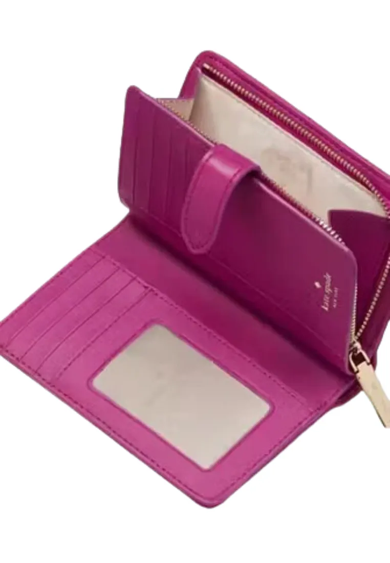 Kate Spade Carey Medium Compact Bifold Wallet In Baja Rose KG424