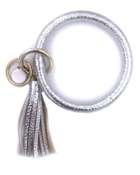 KC-8845 Metallic Silver Wristlet Key Chain