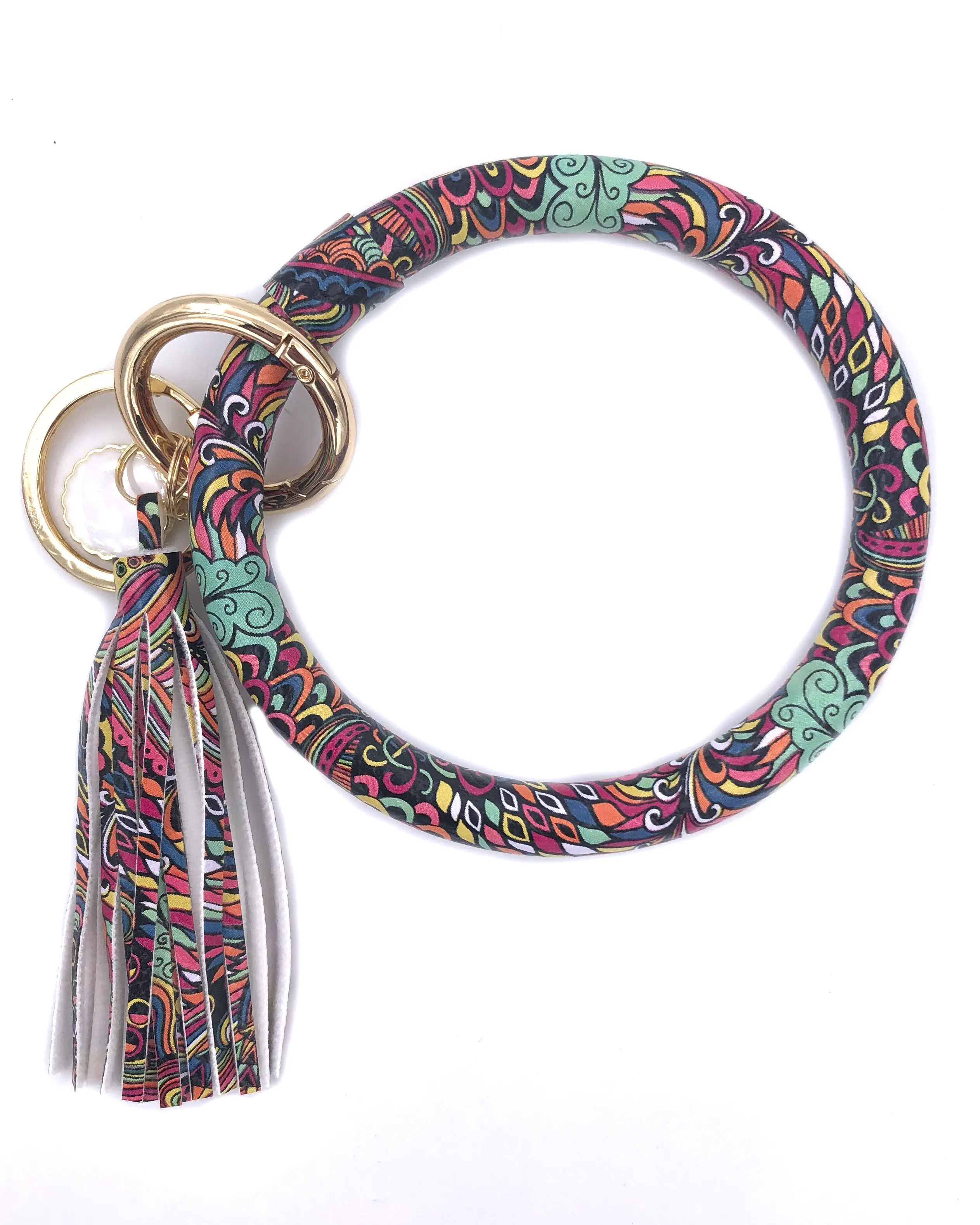 KC-8845 Mint Feather Wristlet Key Chain