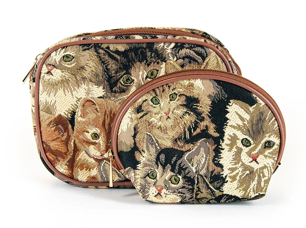 Kitten Tapestry Cosmetic and Accessories Bags