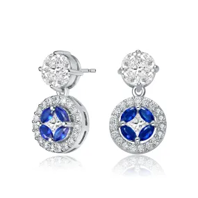 La Scène Round CZ Blue Drop Earrings