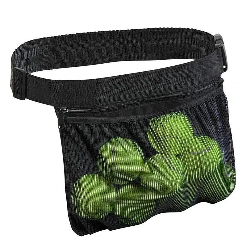 Large Capacity Tennis Training Ball Pocket Lightweight Multifunctional Tennis Ball Bag Adjustable Belt Professional Sports Gear