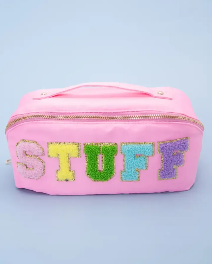 Large STUFF Zipper Cosmetic Makeup Bag