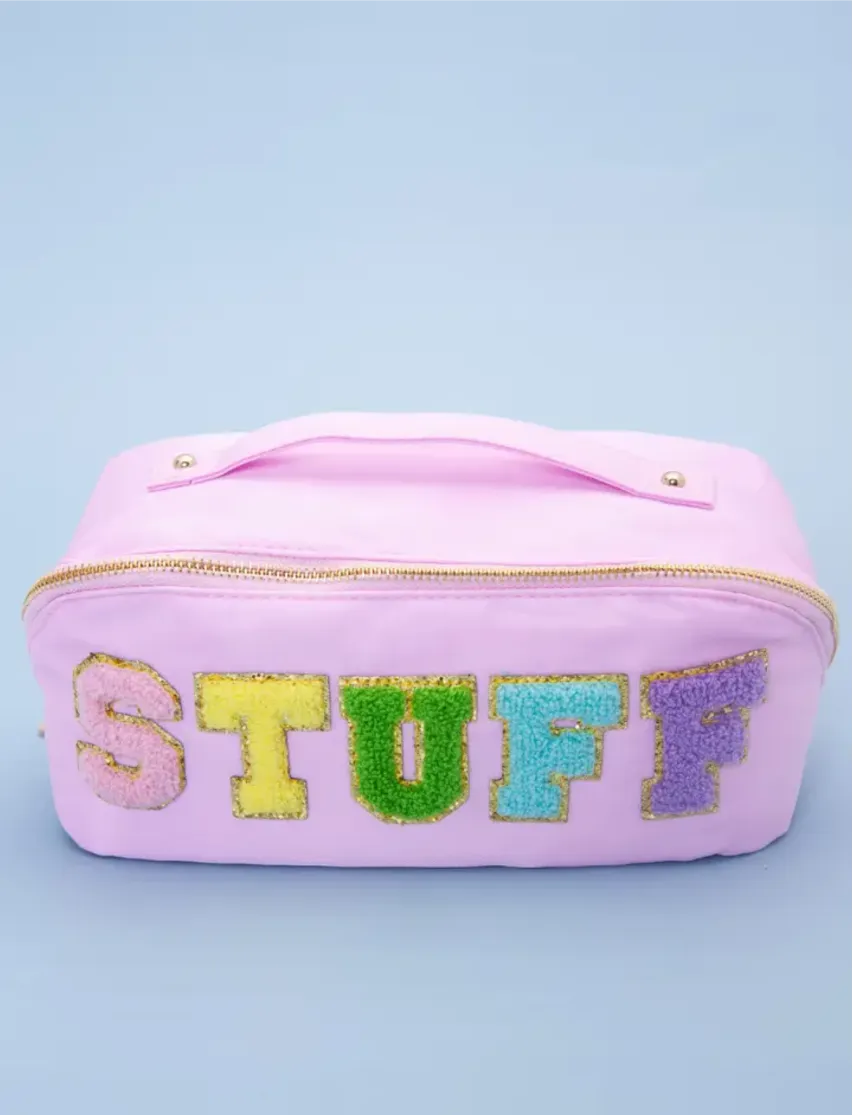 Large STUFF Zipper Cosmetic Makeup Bag