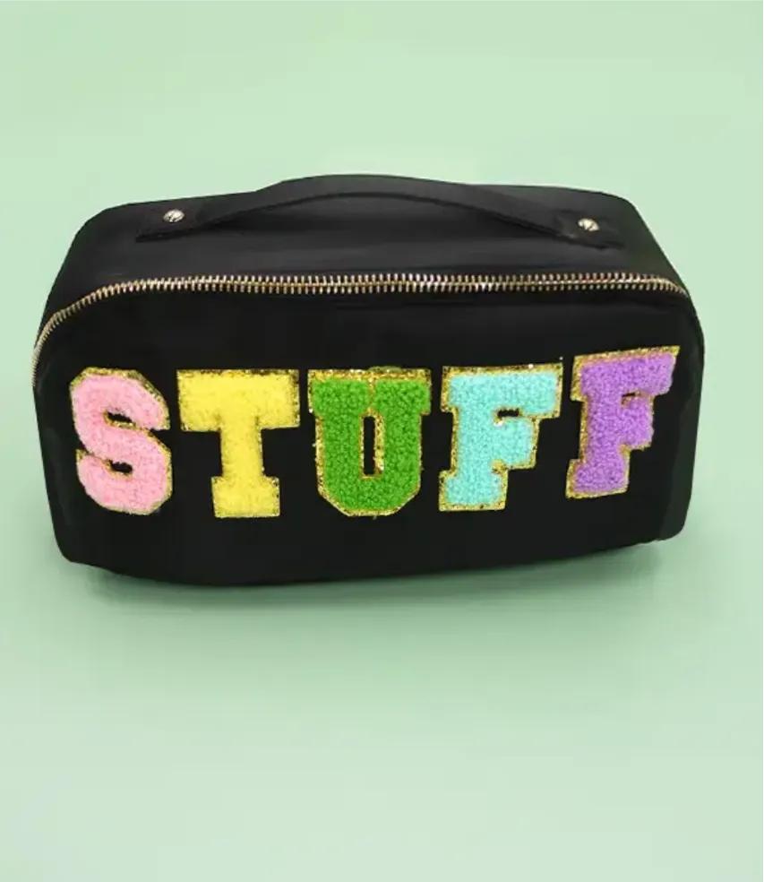 Large STUFF Zipper Cosmetic Makeup Bag