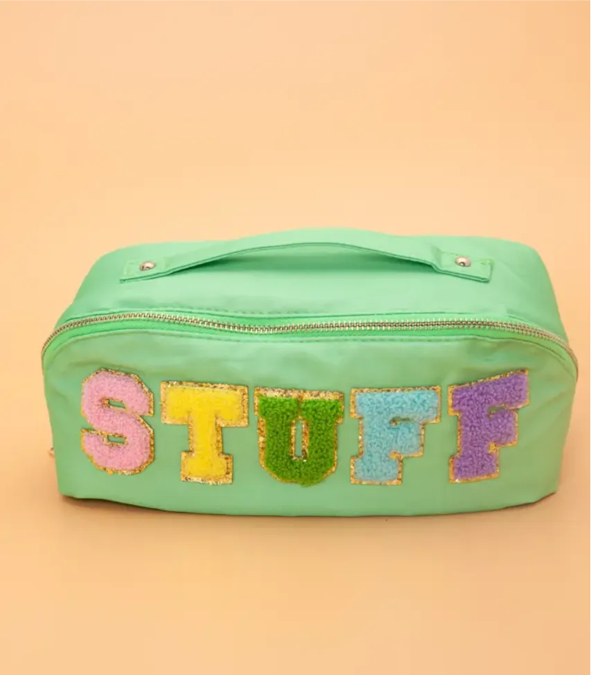 Large STUFF Zipper Cosmetic Makeup Bag