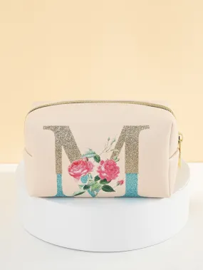 Letter M Makeup Bag Stylish Makeup Bag Cosmetic Organizer Toiletries Bag Makeup