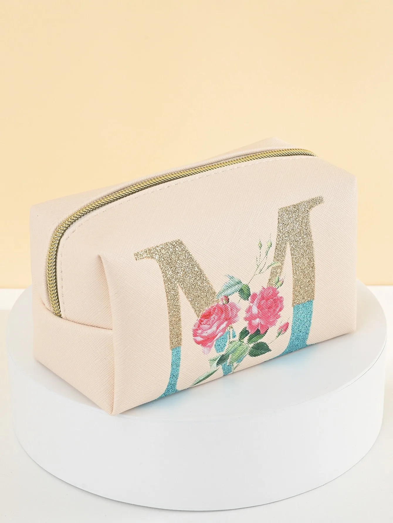 Letter M Makeup Bag Stylish Makeup Bag Cosmetic Organizer Toiletries Bag Makeup