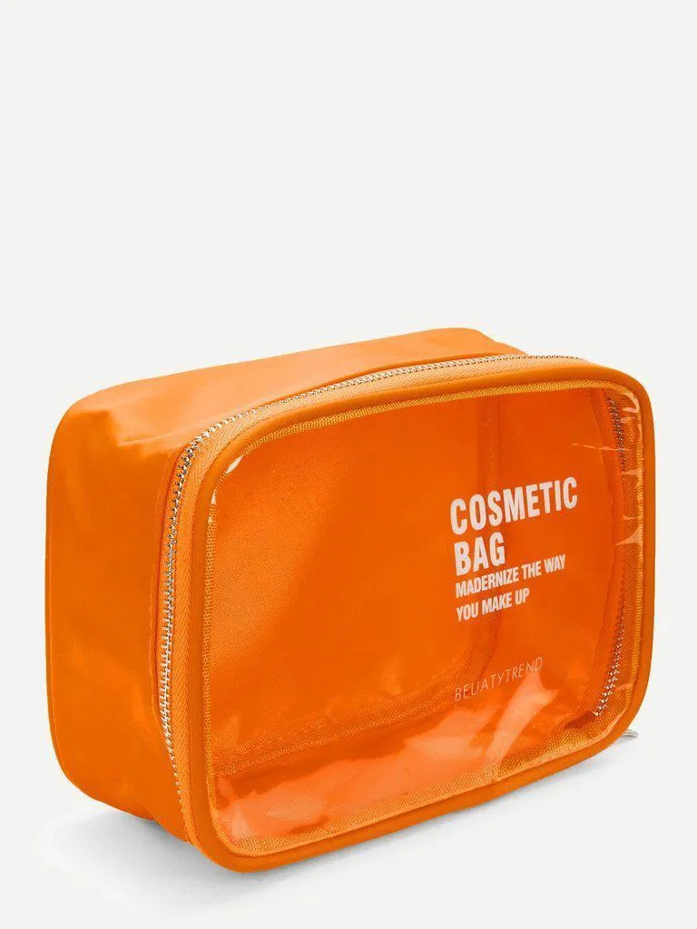 Letter Print Makeup Bag