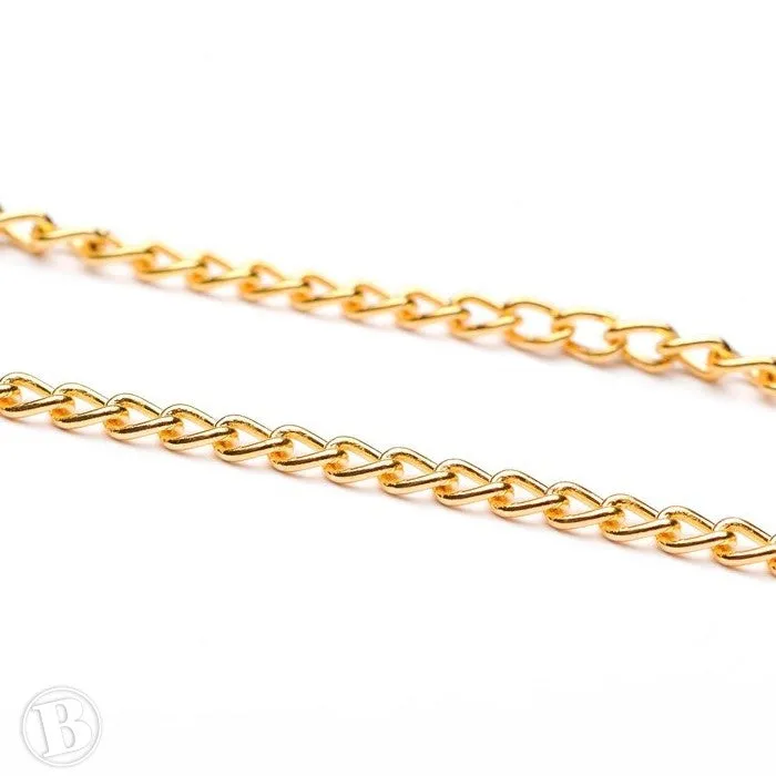 Light Chain Gold Plated Metal 3mm-Pack of 10m