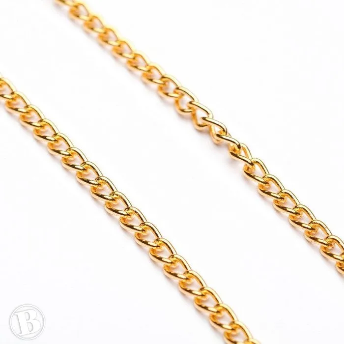 Light Chain Gold Plated Metal 3mm-Pack of 10m