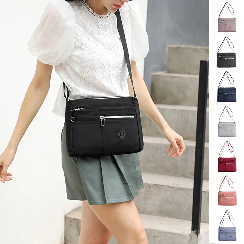 Lightweight multi-pocket shoulder bag for women