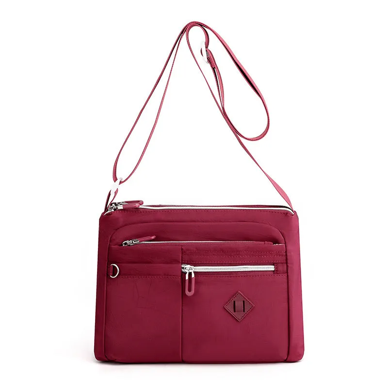 Lightweight multi-pocket shoulder bag for women