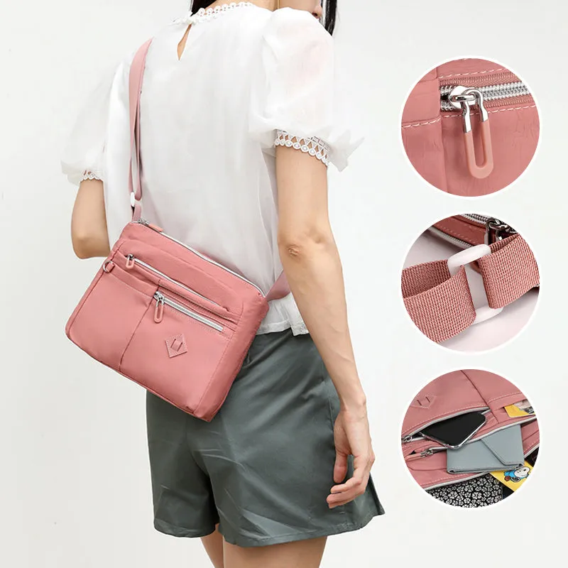 Lightweight multi-pocket shoulder bag for women