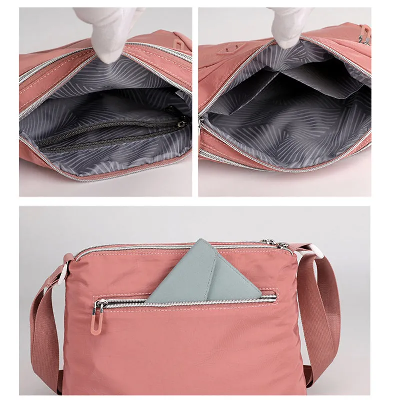 Lightweight multi-pocket shoulder bag for women