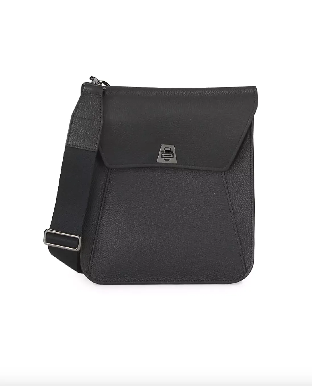 Little Anouk Messenger in Calf Leather - Black