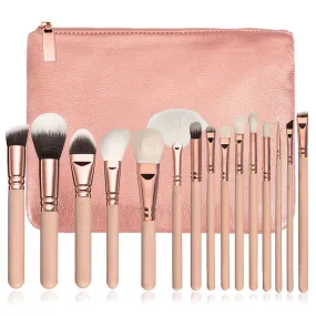 LovelyRLovely Rose Gold 15 Makeup Brush With Bag